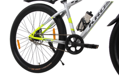 Kross Hitter 29T Mountain Bicycle for Adults | Single Speed | Steel Frame | Front Suspension with Lockout | Dual Disc Brakes | Green & Silver