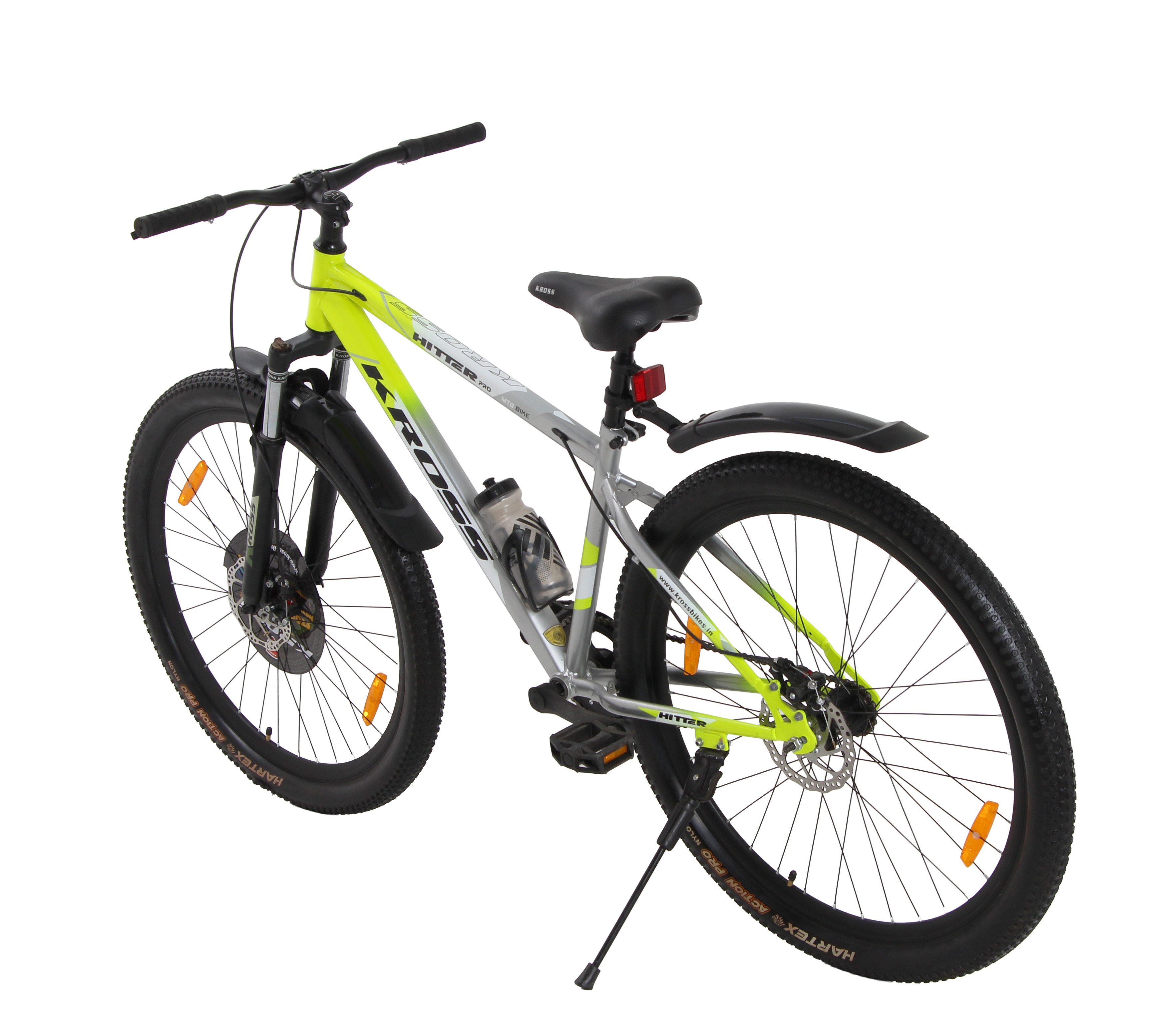 Kross Hitter 29T Mountain Bicycle for Adults | Single Speed | Steel Frame | Front Suspension with Lockout | Dual Disc Brakes | Green & Silver
