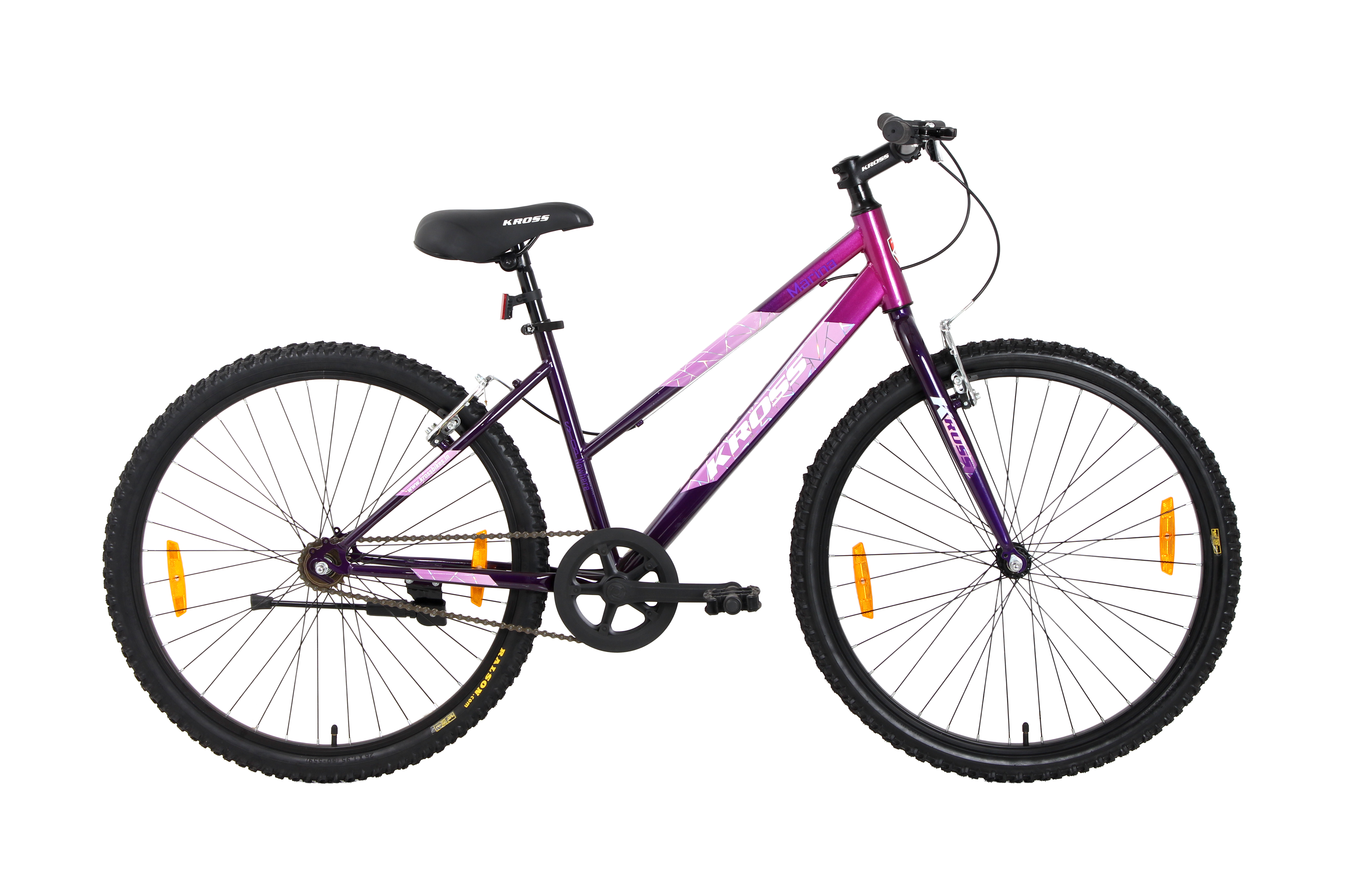 Kross Marina 26T City Bike with Alloy Rims, V-Brakes & Steel Frame – Pink/Purple