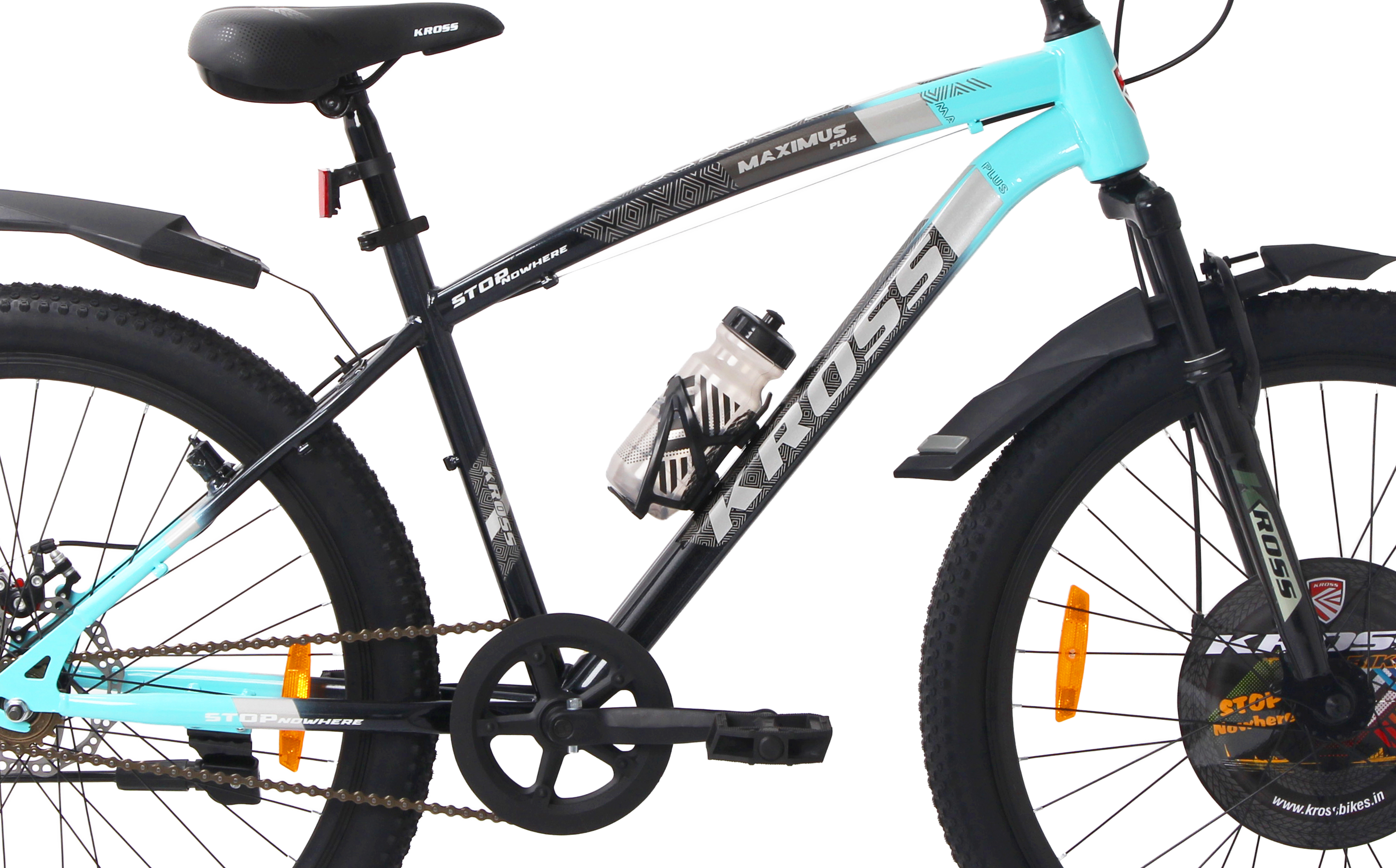 Kross Maximus Plus 26T Steel Single Speed Mountain Bike with Front & Rear Disc Brakes (26x2.40T, Blue Alloy Rims)