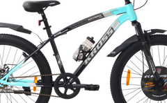 Kross Maximus Plus 26T Steel Single Speed Mountain Bike with Front & Rear Disc Brakes (26x2.40T, Blue Alloy Rims)