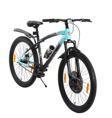 Kross Maximus Plus 26T Steel Single Speed Mountain Bike with Front & Rear Disc Brakes (26x2.40T, Blue Alloy Rims)