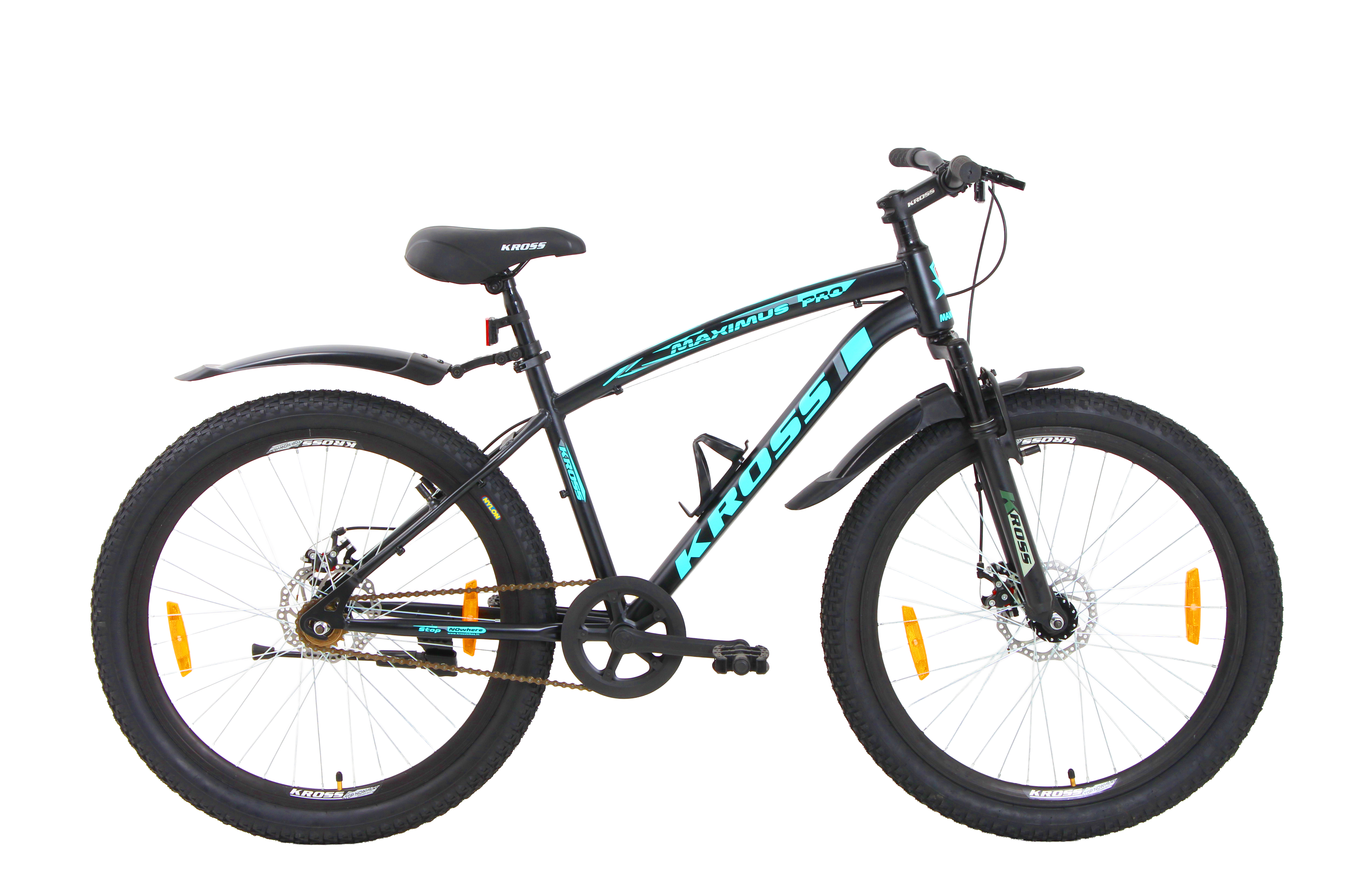 Maximus Pro Kross 26T Mountain Bike – Single Speed, Disc Brakes, Dual Suspension, Black & Blue