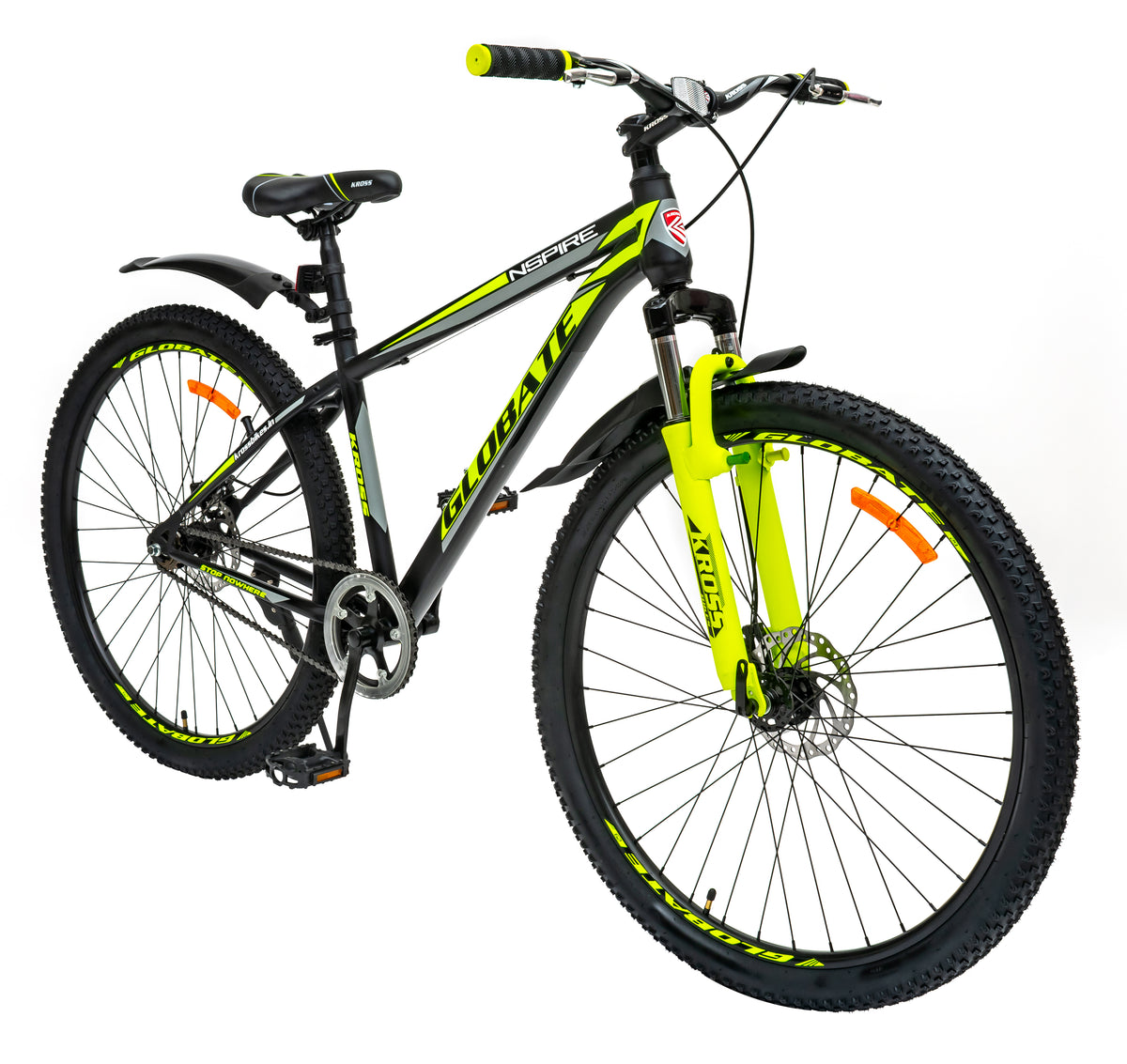 N-SPIRE 29T Single Speed Steel MTB with Suspension Fork & Dual Disc Brakes (Yellow)