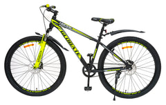 N-SPIRE 29T Single Speed Steel MTB with Suspension Fork & Dual Disc Brakes (Yellow)