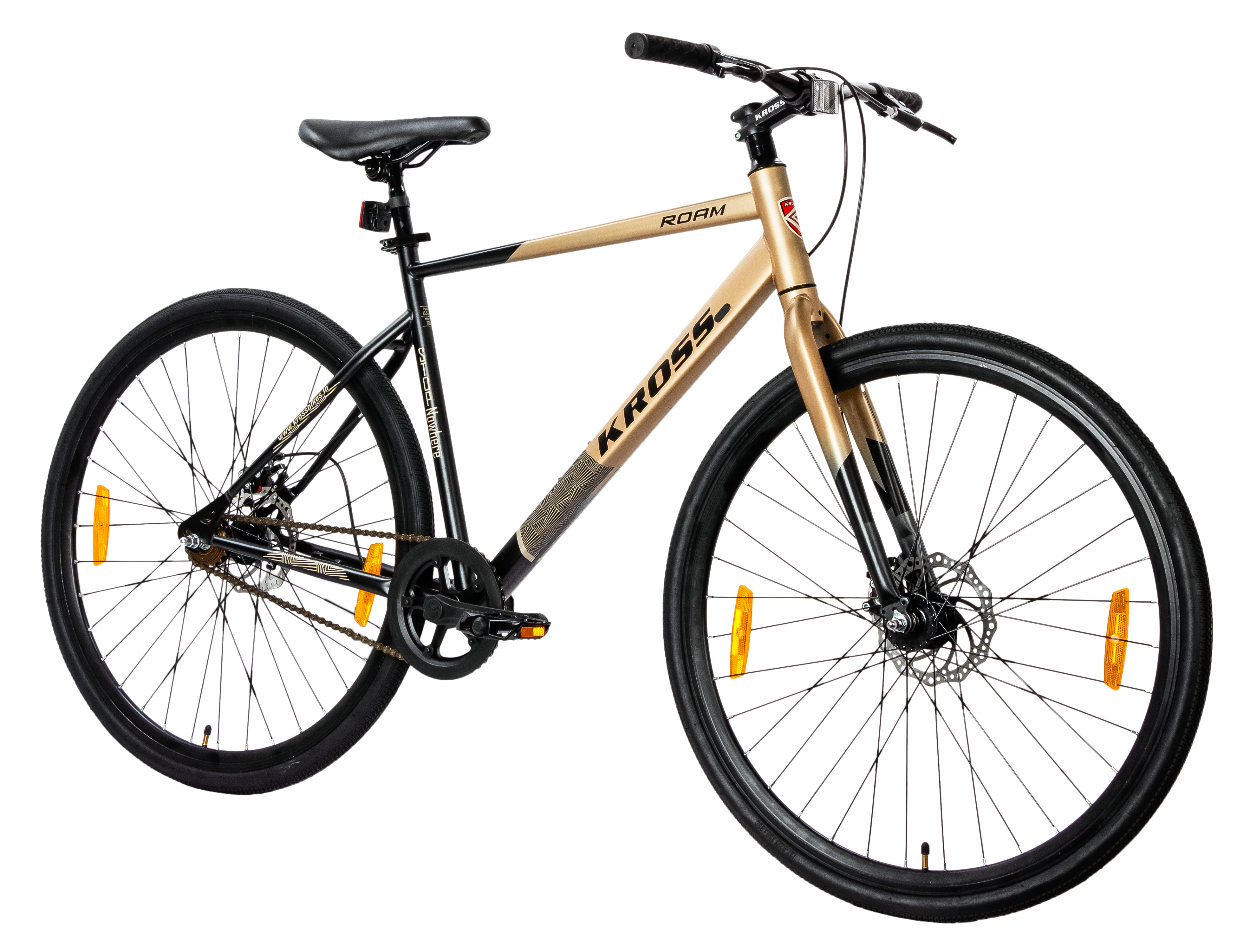 ROAM 700C SS DD Hybrid Bicycle – Single Speed, 19.5" Steel Frame, Mechanical Disc Brakes & Alloy Double Wall Rims