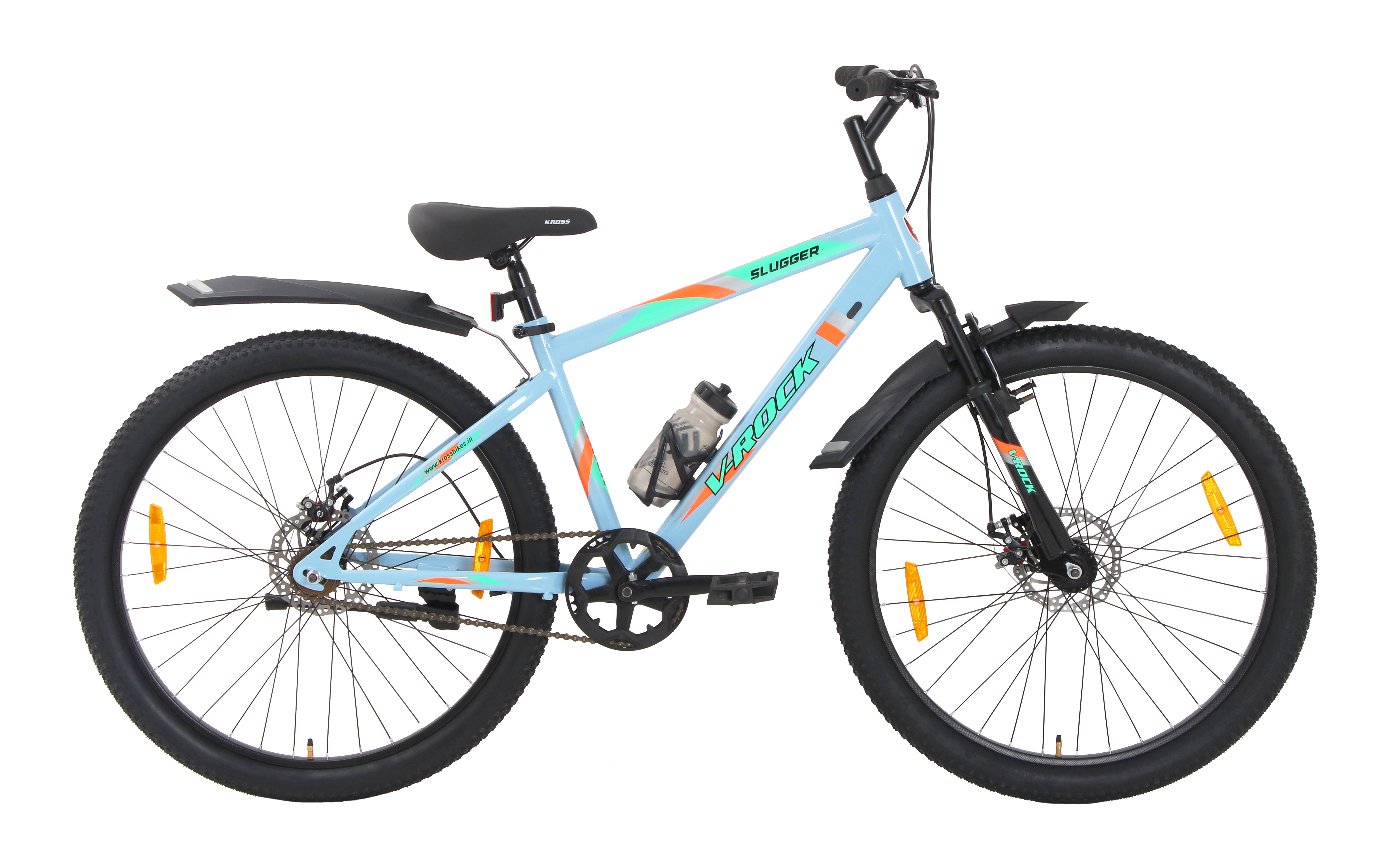 Kross Slugger V-Rock 26T Blue – Single Speed MTB with Dual Disc Brakes, Steel Rims & Front Suspension