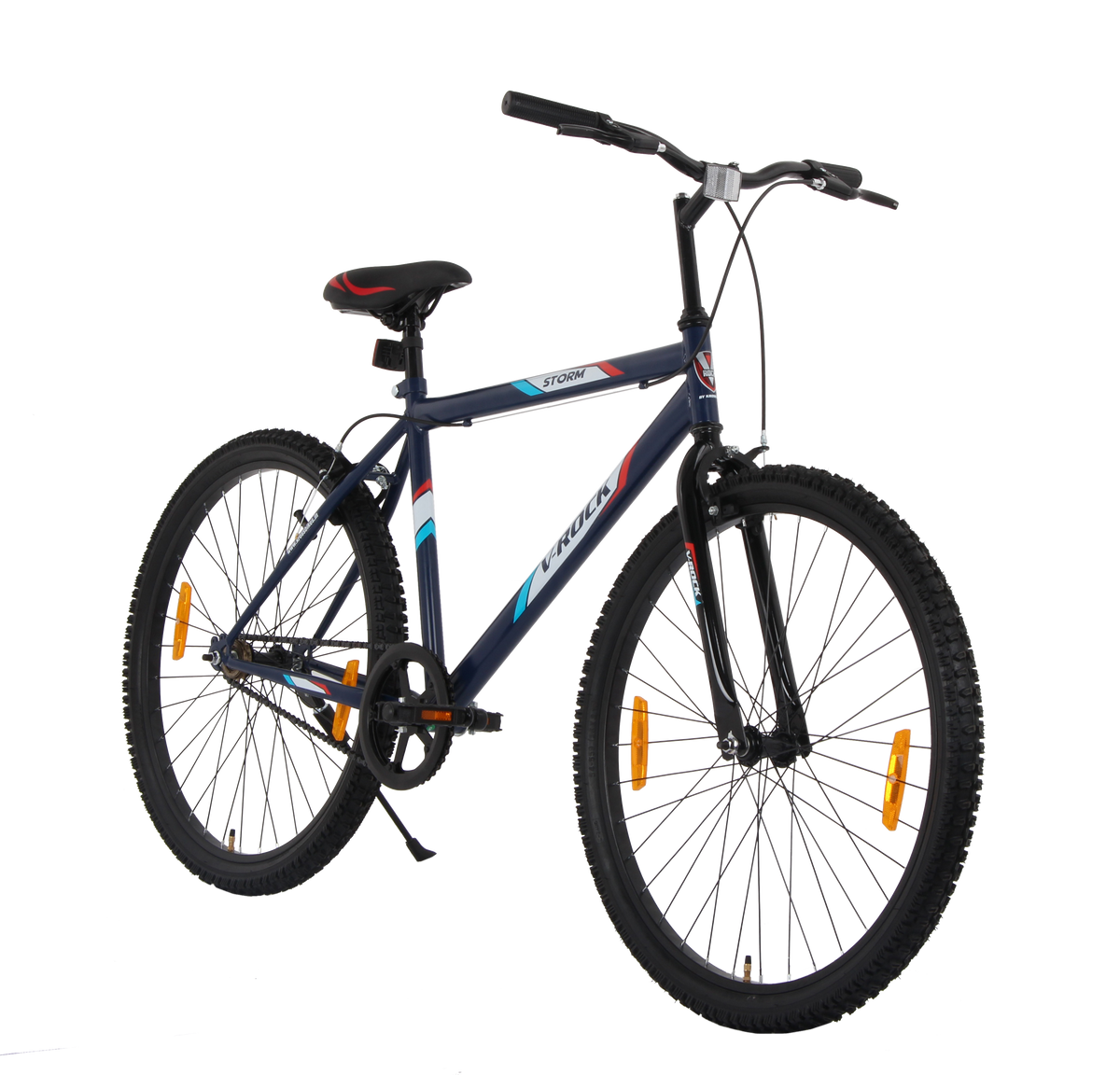 V Rock Storm 26T, Single Speed Mountain Bike, Steel Frame, Rigid Fork, Caliper Brakes Blue