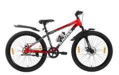 Kross Turbo Pro 26T Steel MTB Single Speed Bicycle with Front & Rear Disc Brakes (26x2.40T, Red Alloy Rims, 14.5” Frame)