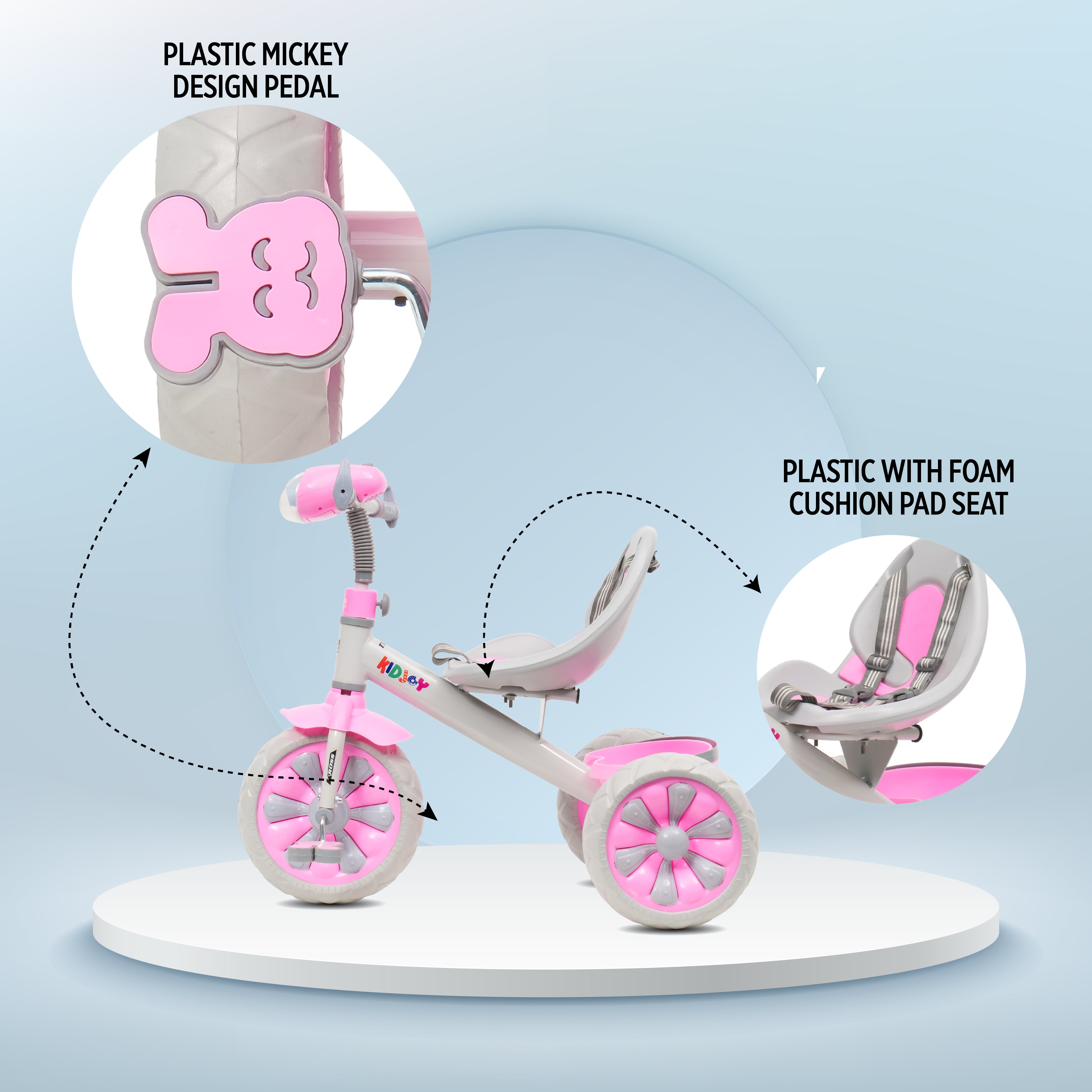 KidJoy 3-in-1 Tricycle with Music & Basket