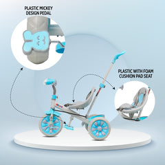 KidJoy 3-in-1 Tricycle with Music, Basket & Parental Handle