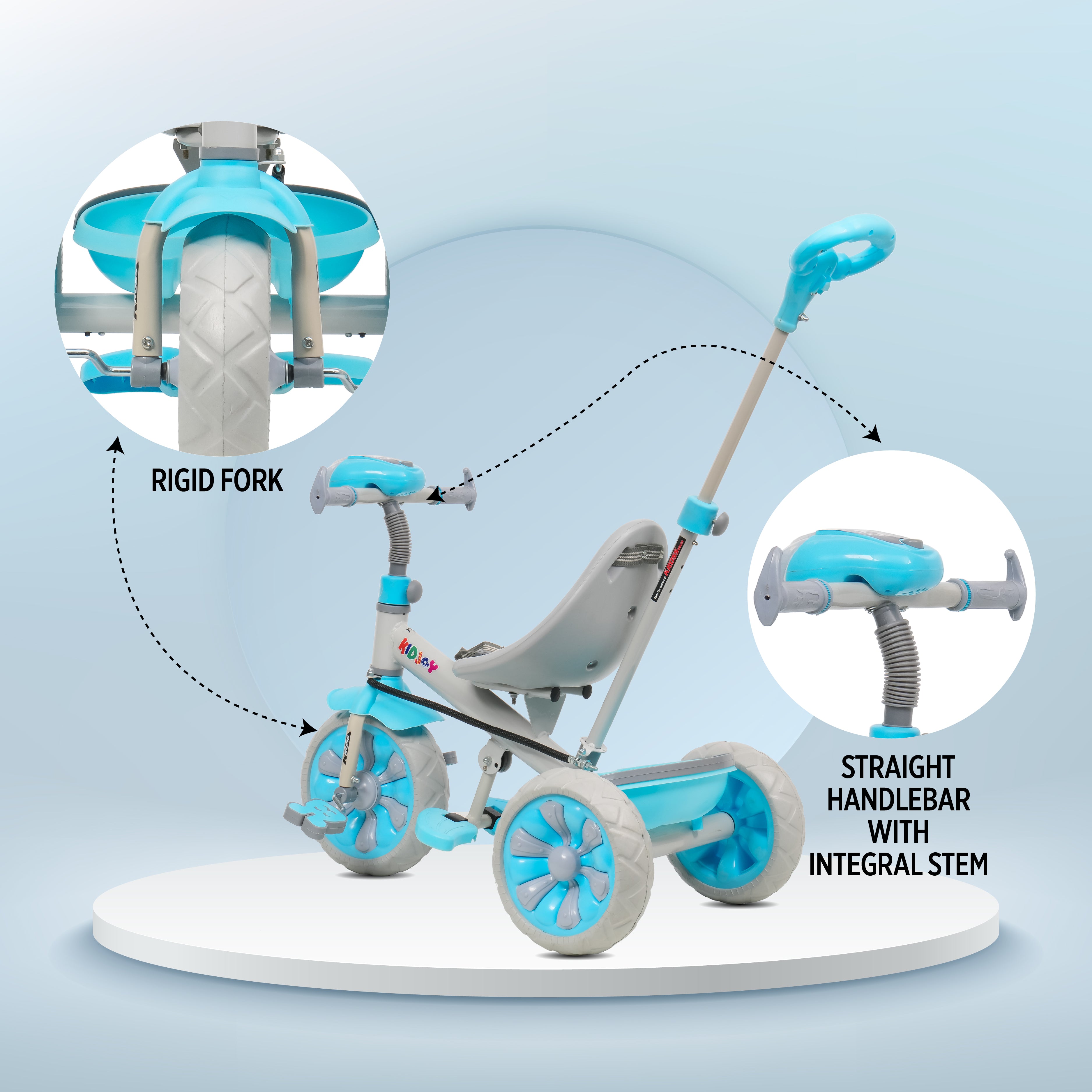KidJoy 3-in-1 Tricycle with Music, Basket & Parental Handle