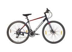 TEXAS KROSS 700C 21-Speed Dual Disc Brake Alloy Rim Hybrid Bike (18" Frame, Black)