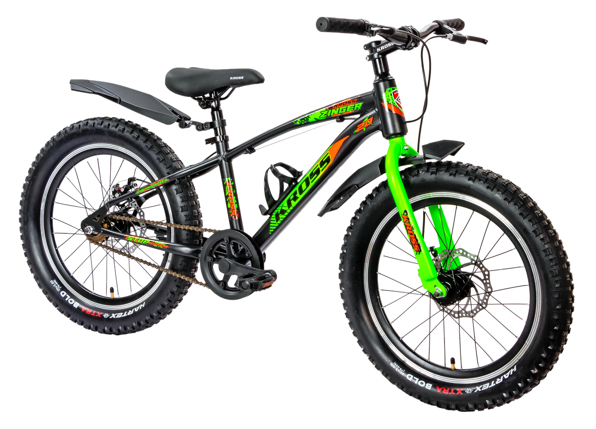 Kross Zinger 20T Steel Single Speed Kids Bicycle with Front & Rear Disc Brakes (20x3.0T, Alloy Rims, 11.6” Frame-Black)